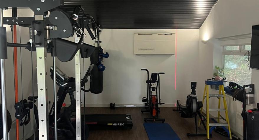 LED lighting installed in a home gym by Bowen Electrical Cardiff